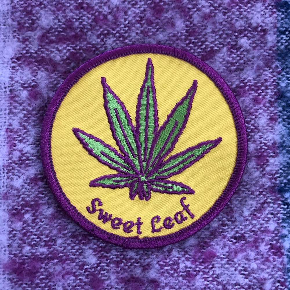 Sweet leaf 420 iron on embroidered patch